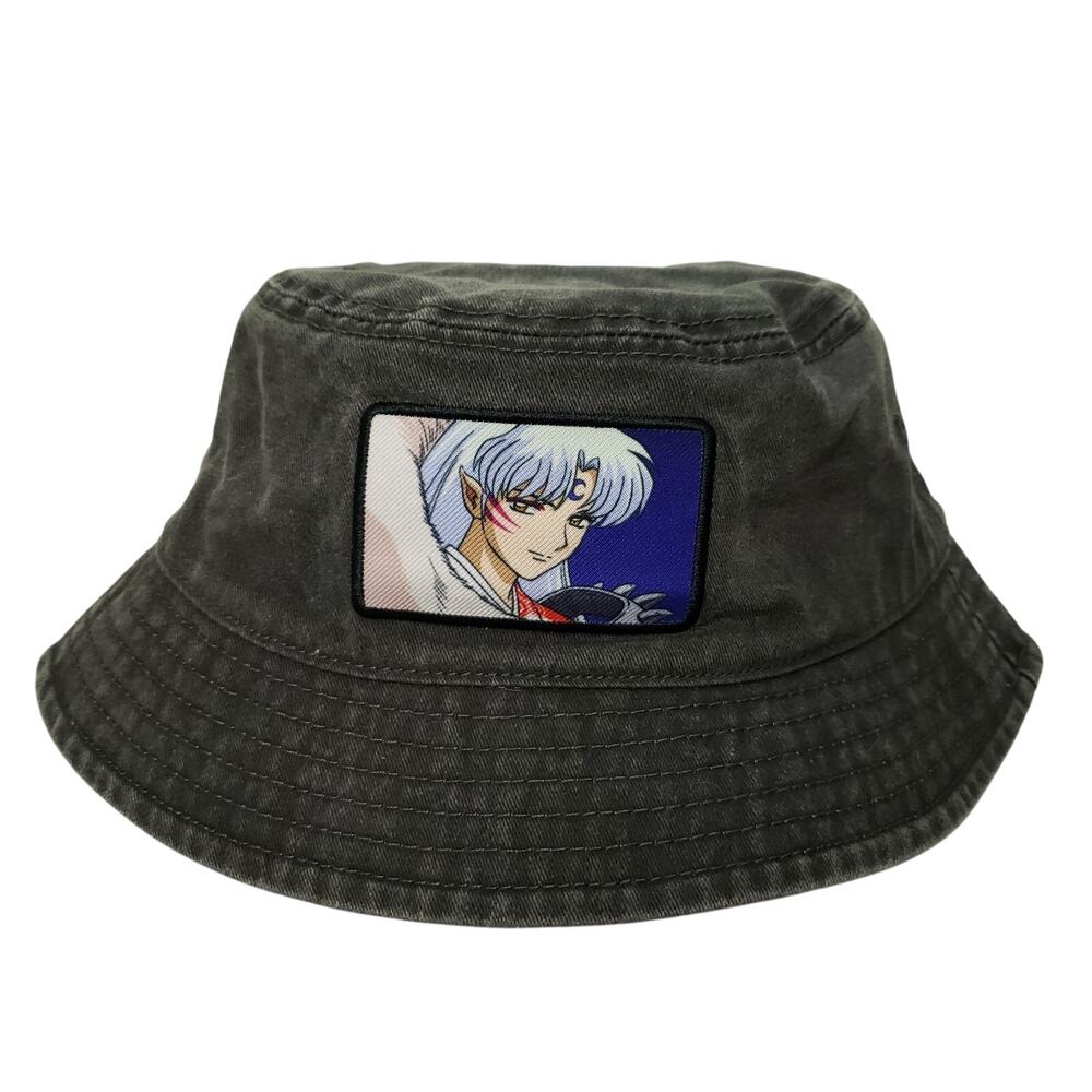 Inuyasha Sesshoumaru Anime InuYasha Faded Black Bucket Hat One Size RN 115665